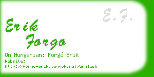 erik forgo business card